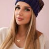 Kesi Cap with fleece Paryż K213 purple + mustard