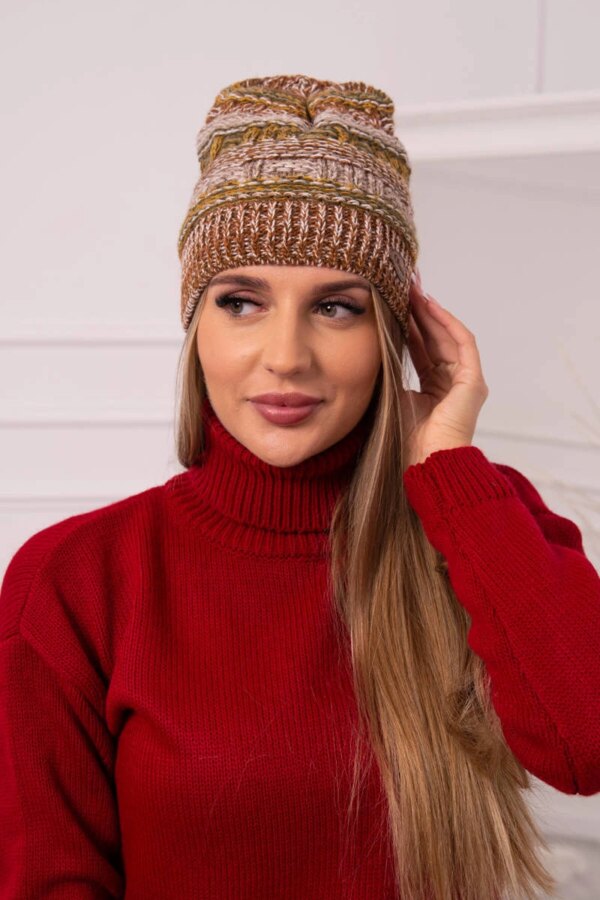 Kesi Cap with fleece Patrycja K254 khaki+camel