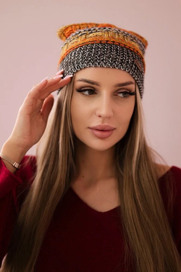 Kesi Cap with fleece Patrycja K254 orange+black