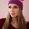 Kesi Cap with fleece Patrycja K254 pink neon+purple