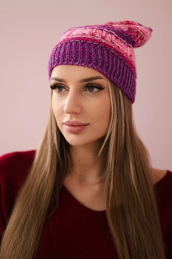 Kesi Cap with fleece Patrycja K254 pink neon+purple