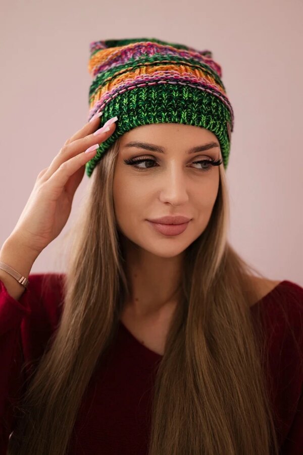 Kesi Cap with fleece Patrycja K254 purple+green neon
