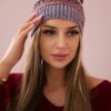 Kesi Cap with fleece Patrycja K254 purple+grey
