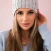 Kesi Cap with fleece Paulina K227 light gray
