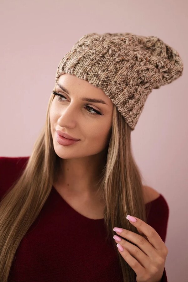 Kesi Cap with fleece Roksana K209 dark beige