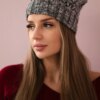 Kesi Cap with fleece Roksana K209 dark gray