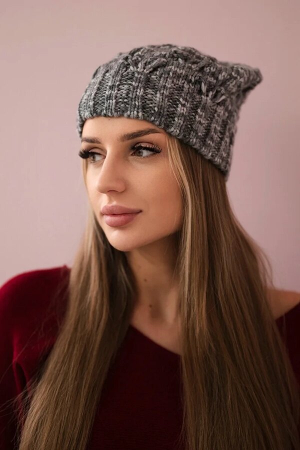 Kesi Cap with fleece Roksana K209 dark gray