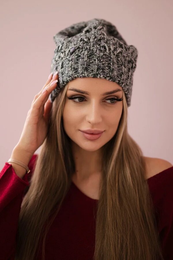 Kesi Cap with fleece Roksana K209 gray+purple