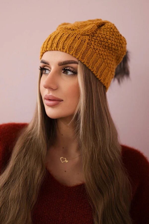 Kesi Cap with fleece Sandra K210 mustard