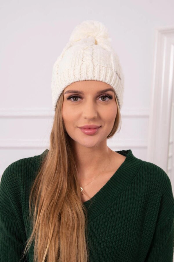 Kesi Cap with fleece Stefania K278 ecru