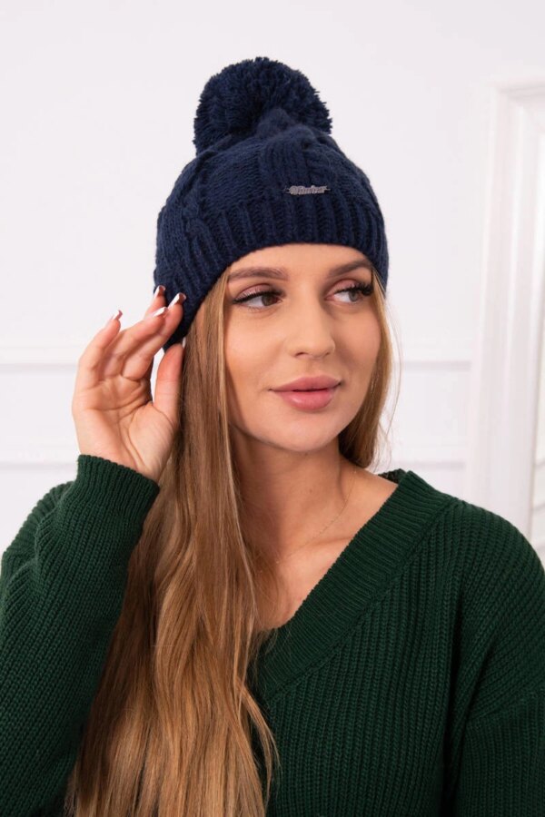 Kesi Cap with fleece Stefania K278 navy blue