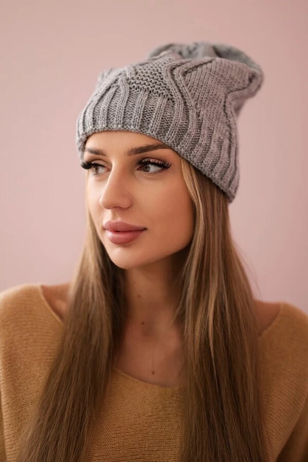 Kesi Cap with fleece Sylwia K244 light gray