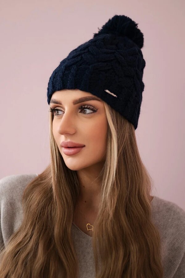 Kesi Cap with fleece Waleria K307 navy blue