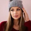 Kesi Cap with fleece Warkocz K226 dark gray