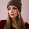 Kesi Cap with fleece Warkocz K226 mocca