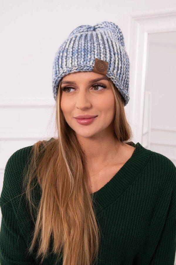 Kesi Cap with fleece Zoja K306 ecru + blue