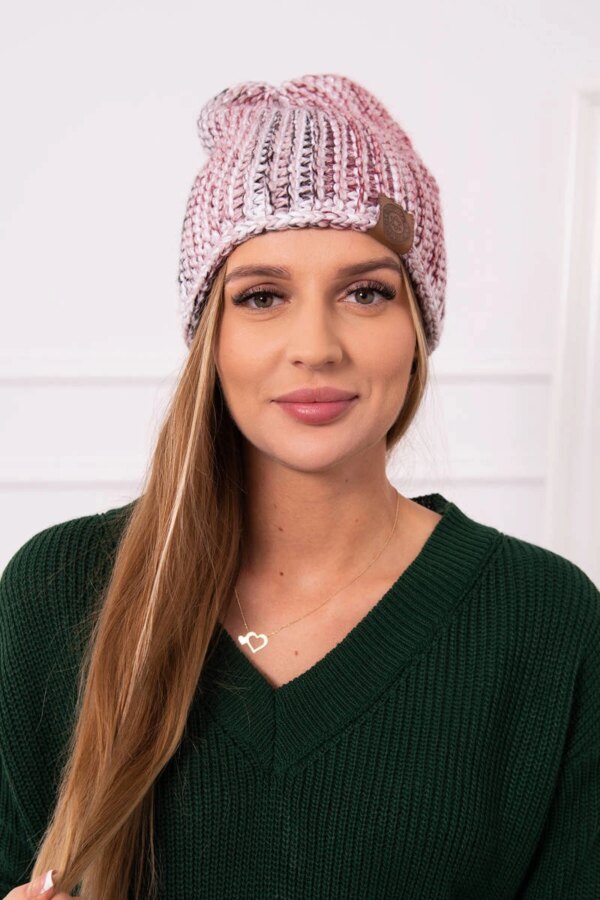 Kesi Cap with fleece Zoja K306 ecru + burgundy