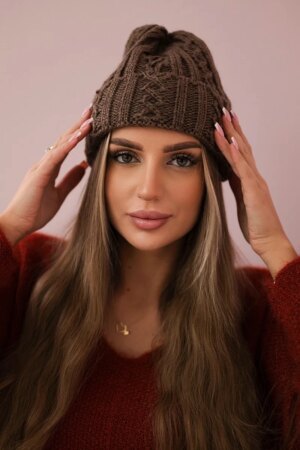 Kesi Cap with turn up Marzena K206 brown
