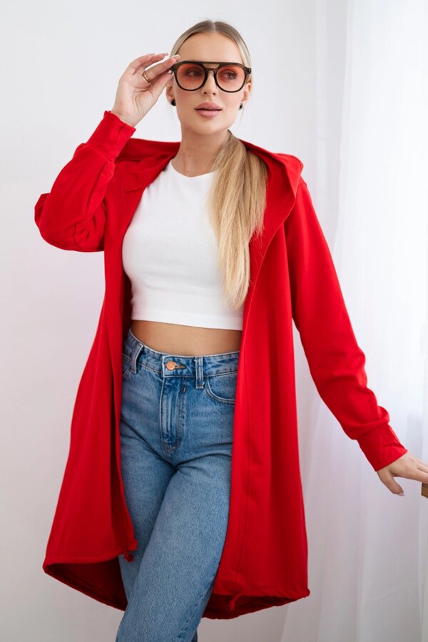 Kesi Cardigan with print red
