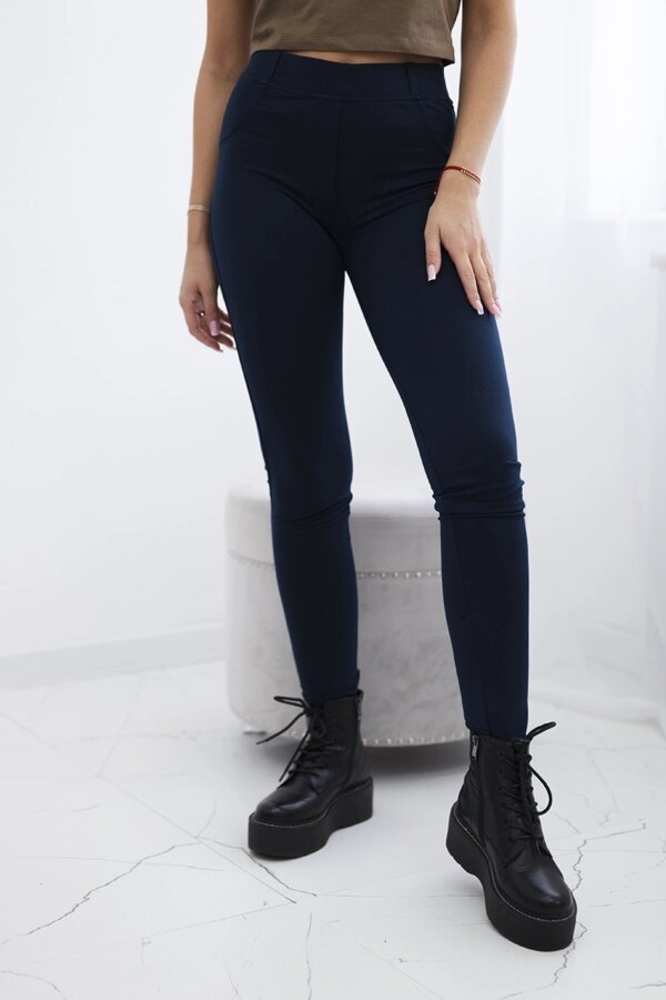 Kesi Cotton trousers with back pockets navy blue