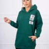 Kesi Hooded sweatshirt with patches green