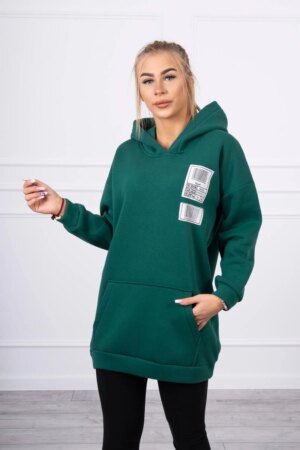 Kesi Hooded sweatshirt with patches green