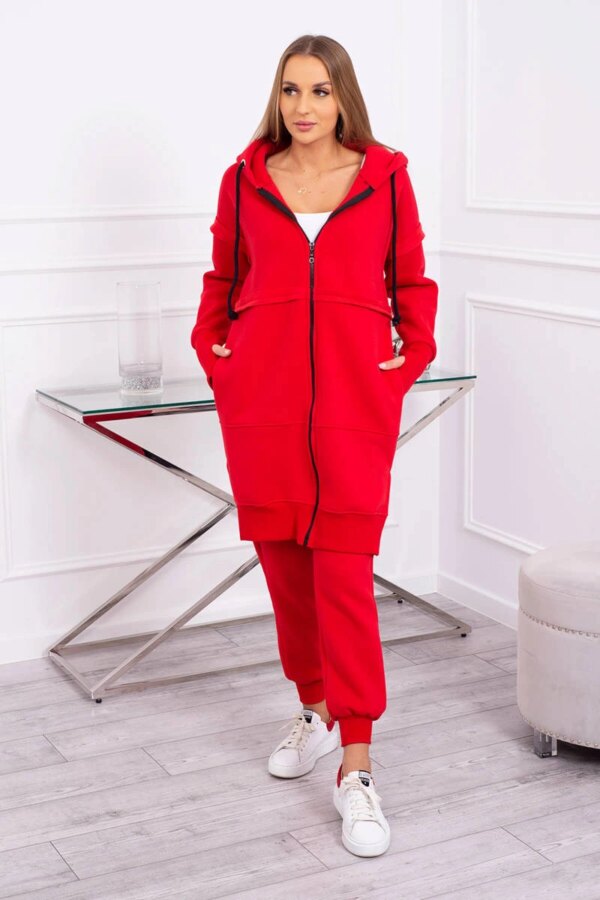 Kesi Insulated set with a long sweatshirt red