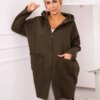 Kesi Insulated sweatshirt with a longer back khaki