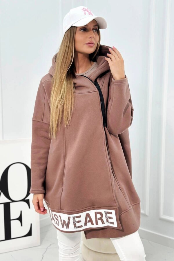 Kesi Insulated sweatshirt with a zipper mocca
