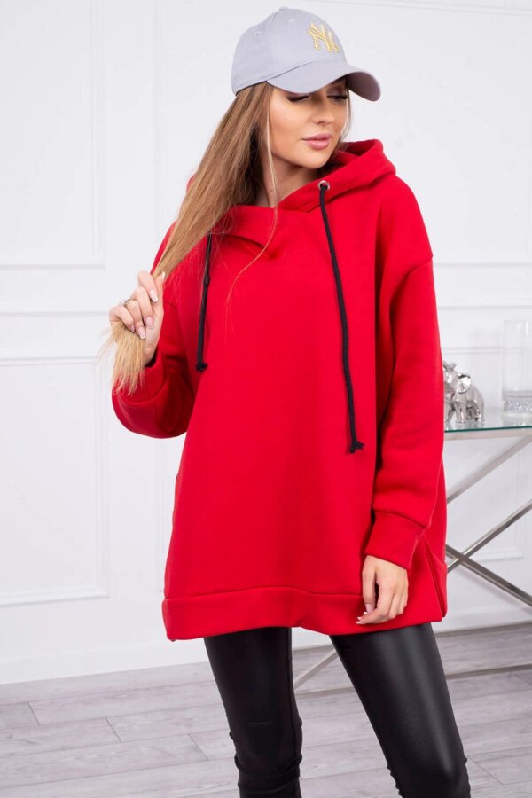 Kesi Insulated sweatshirt with a zipper on the side red