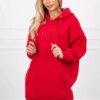 Kesi Insulated sweatshirt with embroidered inscription oversize red