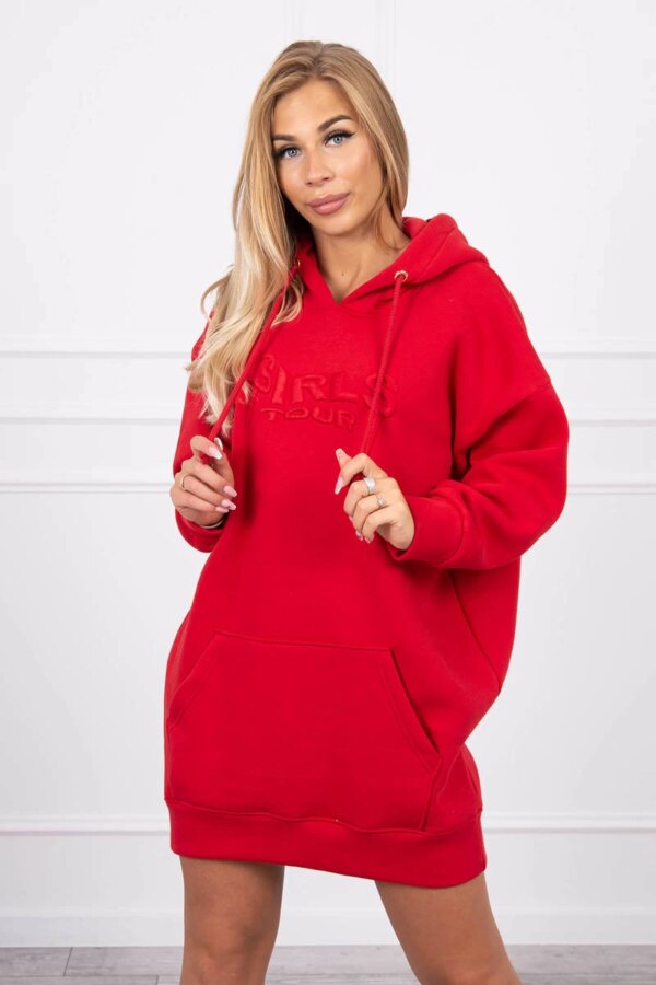 Kesi Insulated sweatshirt with embroidered inscription oversize red
