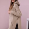 Kesi Insulated sweatshirt with slits on the sides dark beige