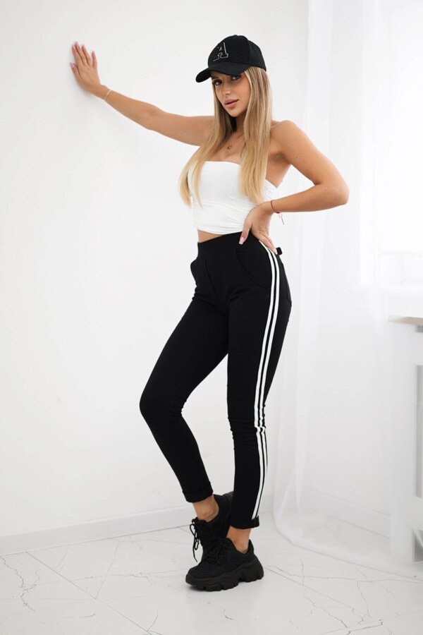 Kesi Pants with two stripes black