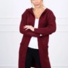 Kesi Plain sweater with a hood and pockets burgundy