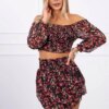 Kesi Set with flowers black
