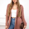 Kesi Sweater Cardigan weave the braid dark pink
