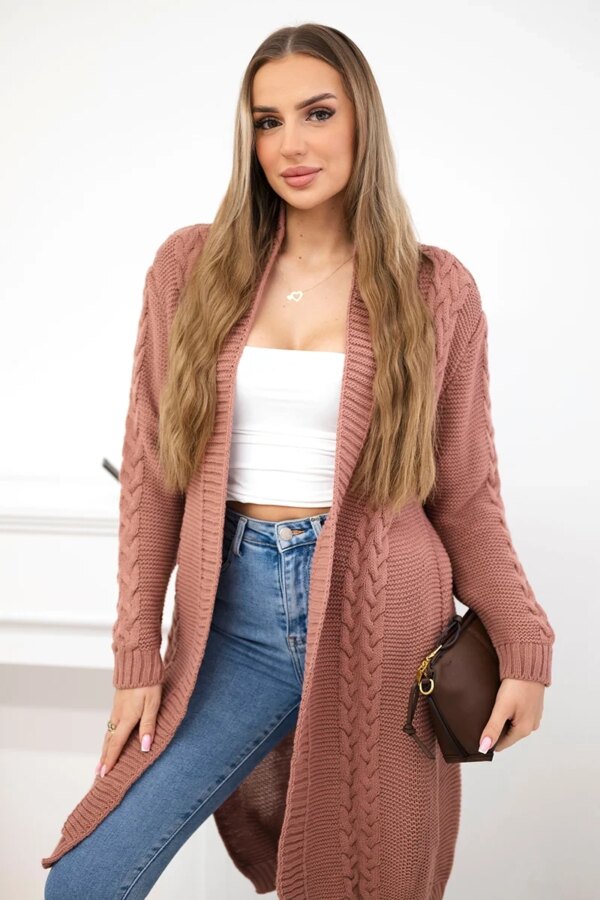 Kesi Sweater Cardigan weave the braid dark pink