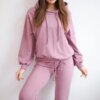 Kesi Sweatshirt set with a hood dark pink