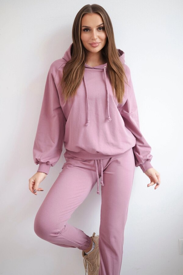 Kesi Sweatshirt set with a hood dark pink