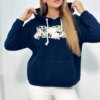 Kesi Sweatshirt with Voyage inscription navy blue