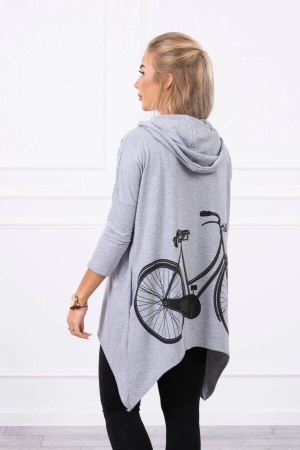 Kesi Sweatshirt with a bicycle print gray