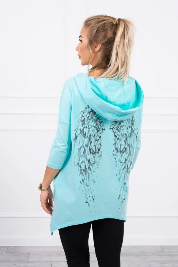 Kesi Sweatshirt with a print of wings mint