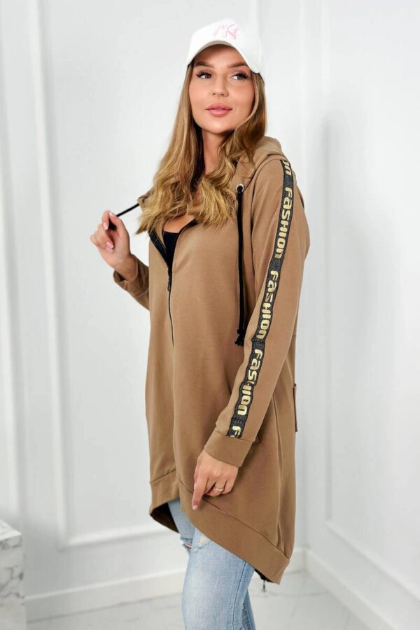 Kesi Sweatshirt with zip at the back camel
