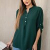 Kesi Włoski Blouse with a longer back dark green