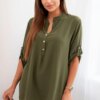 Kesi Włoski Blouse with a longer back khaki