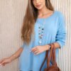 Kesi Włoski Blouse with necklace blue