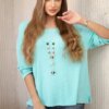Kesi Włoski Blouse with necklace mint