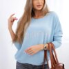 Kesi Włoski Blouse with the inscription Fantastic blue