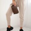 Kesi Włoski Butter-soft pants with a golden waistband cuff beige
